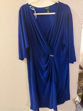 Soho Apparel Royal Blue Midi Wrap Dress